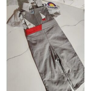 Dr Denton deadstock Baby Boy Sailor Boat Overalls Shirt Set Nautical grandpacore